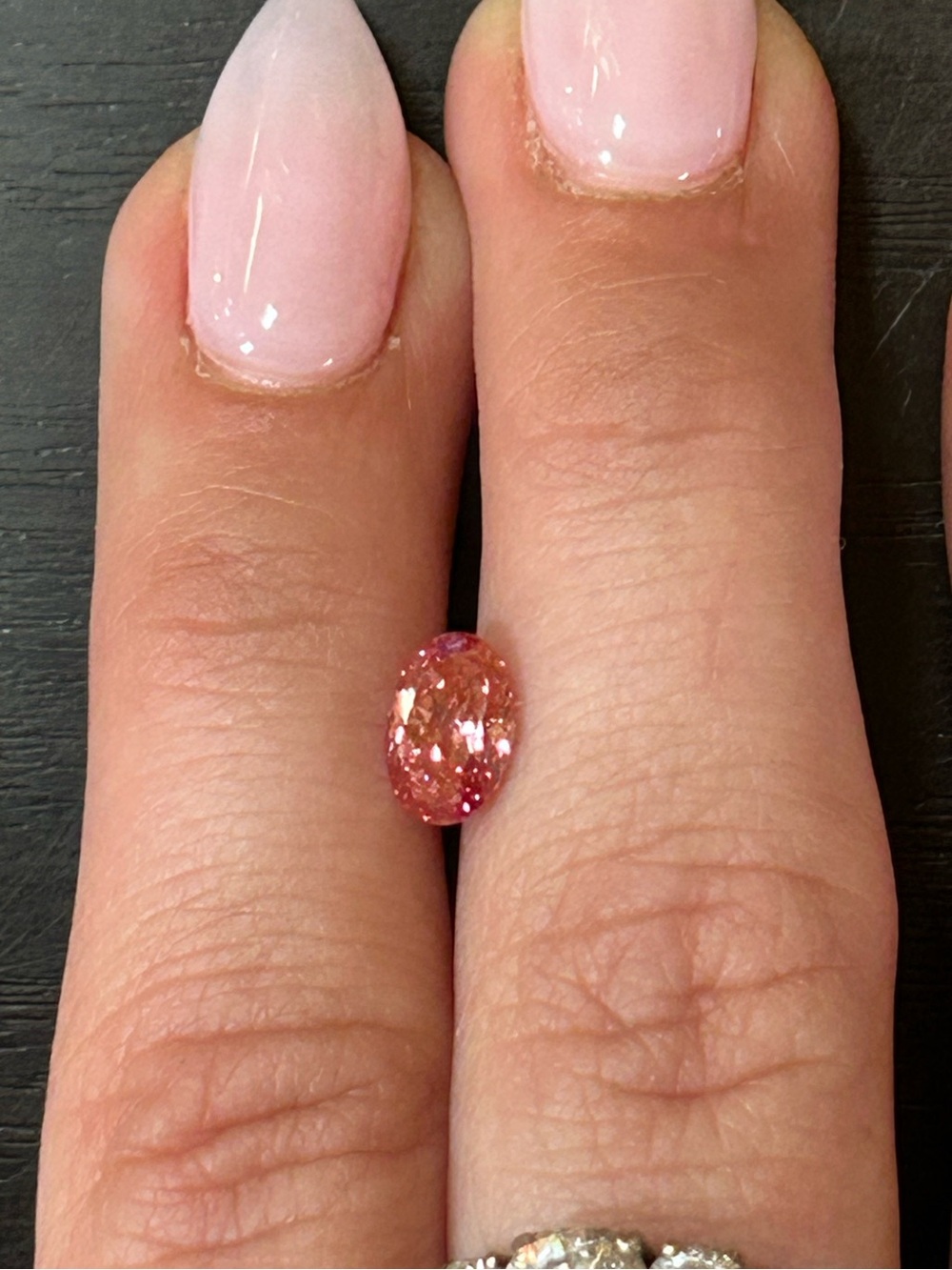 Genuine fancy pink oval cut loose diamond 1.13 carat weight
